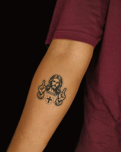 Jesus Semi Permanent Tattoo