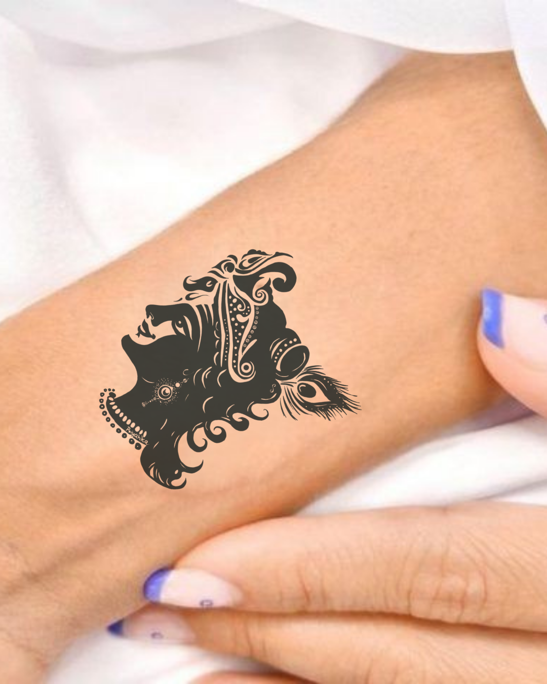 Lord Krishna Semi Permanent Tattoo