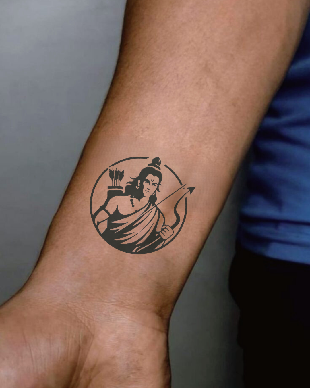 Lord Ram With Back Chakra Semi Permanent Tattoo