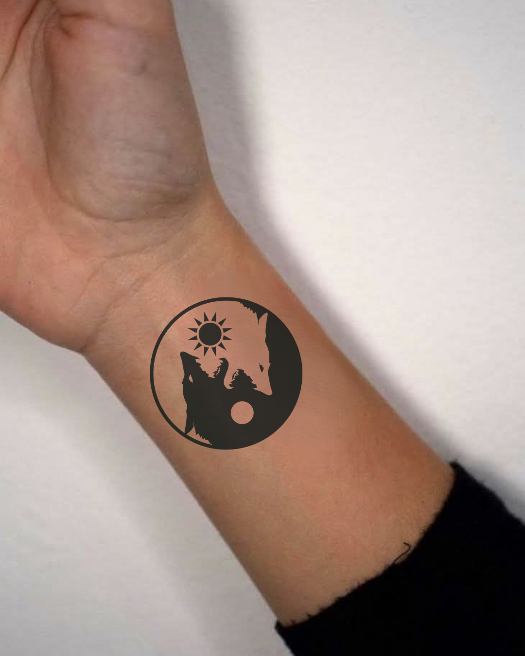 Double Wolf With Sun And Moon