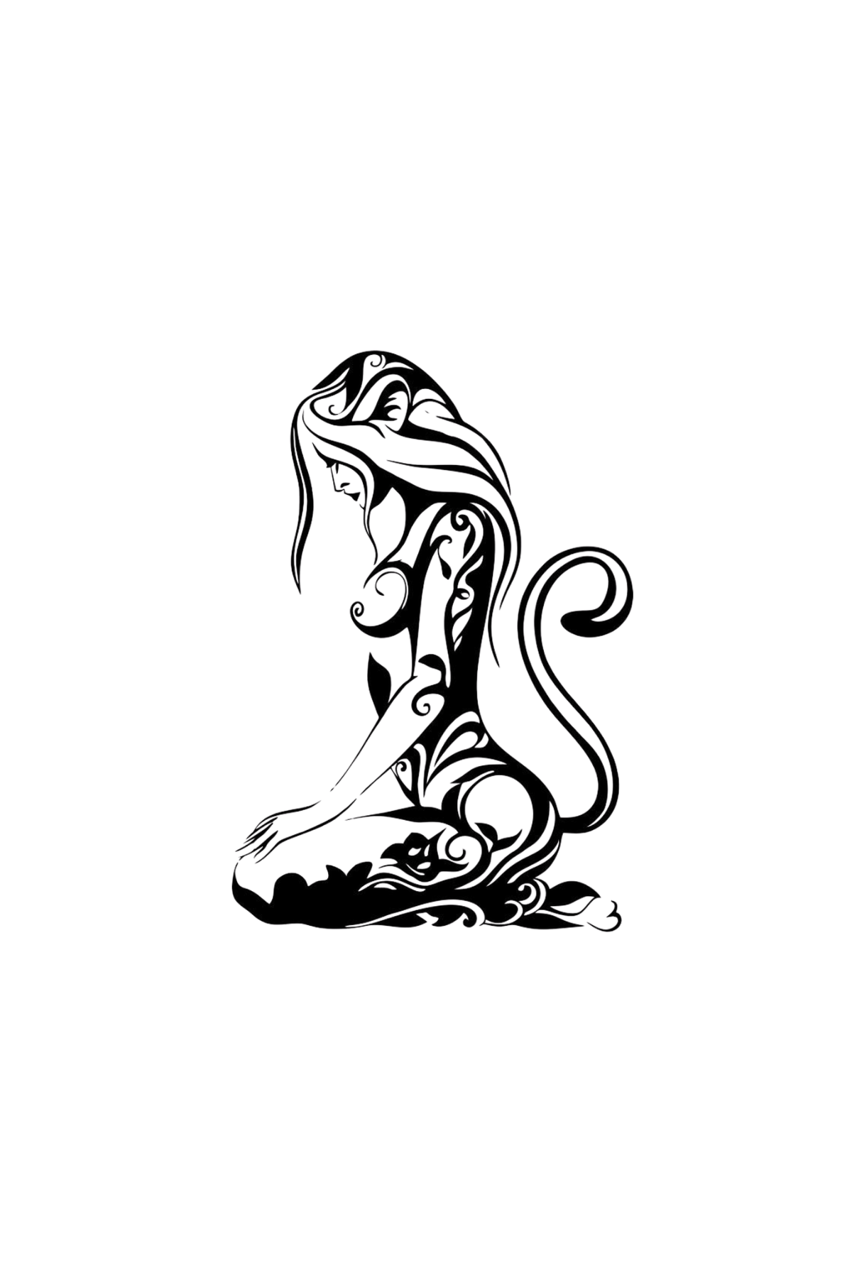 Cat Girl Semi Permanent Tattoo - Ink Sansar