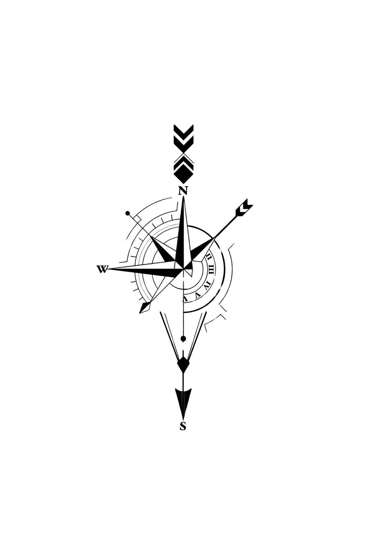 Compass Semi Permanent Tattoo - Ink Sansar