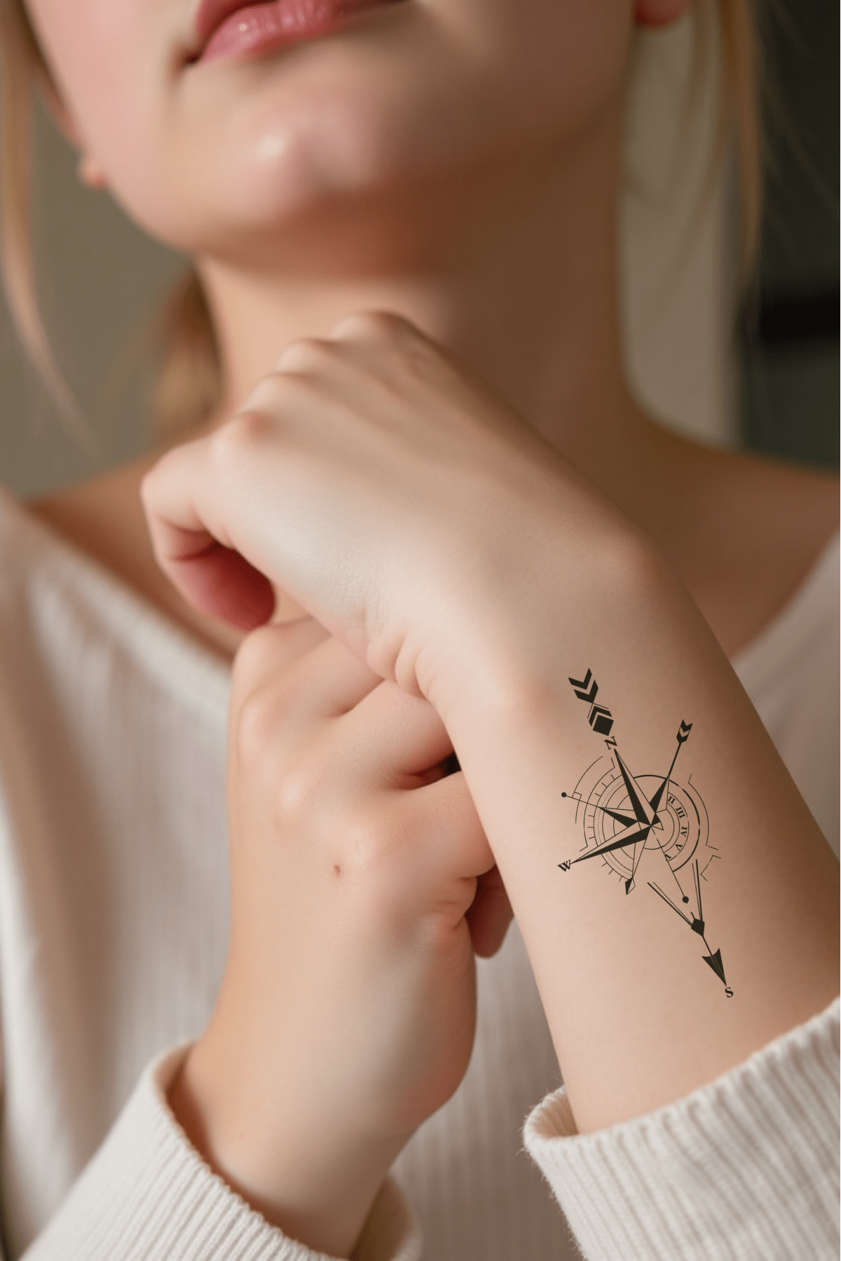 Compass Semi Permanent Tattoo - Ink Sansar