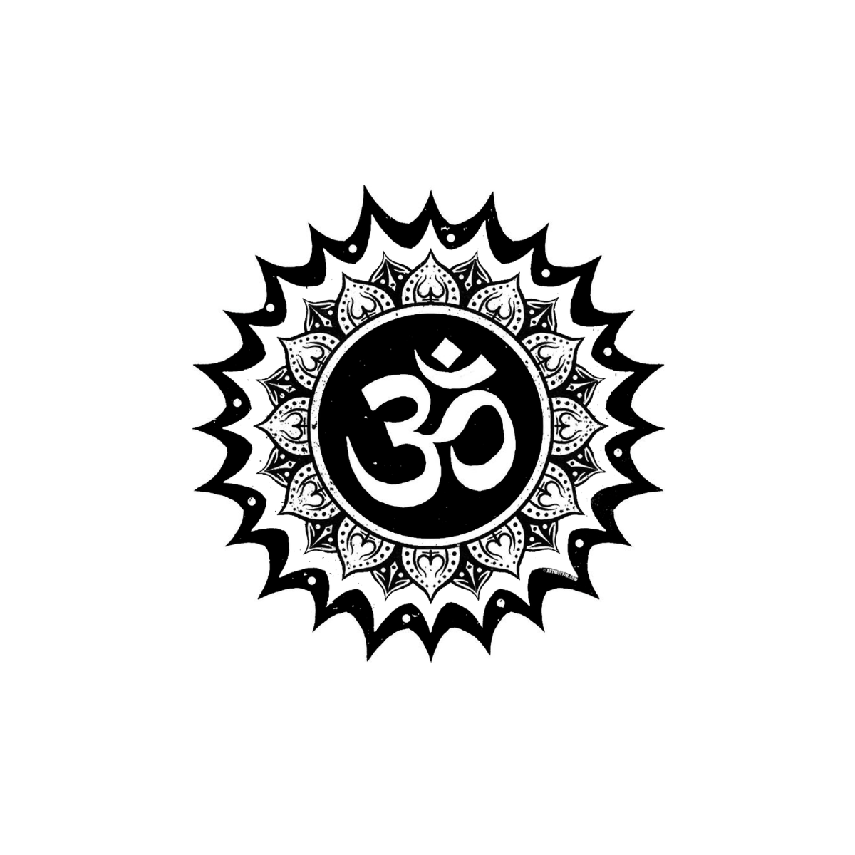 Om With Back Chakra Semi Permanent Tattoo
