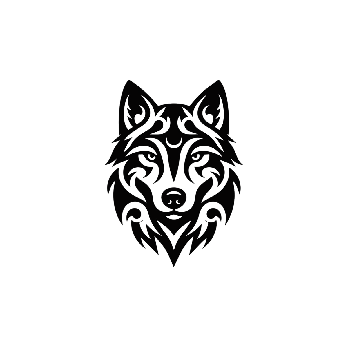Wolf Front Face Semi Permanent Tattoo