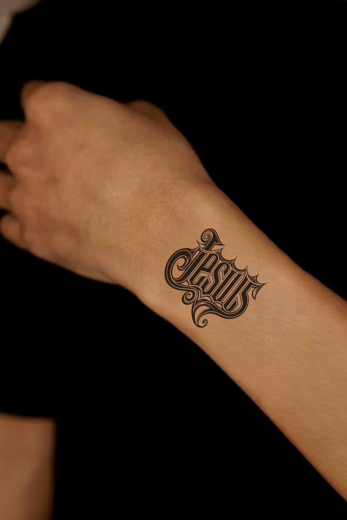 Jesus Written Semi Permanent Tattoo - Ink Sansar