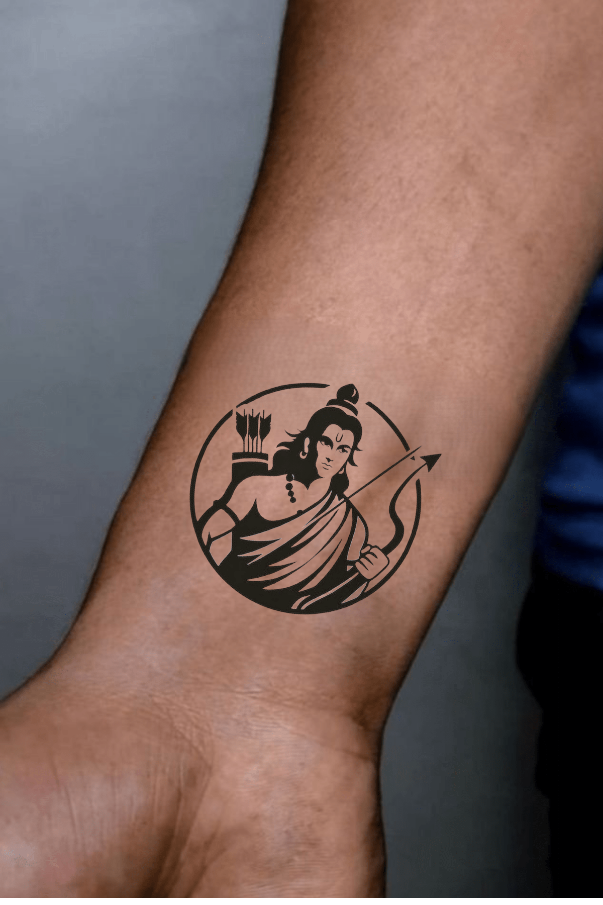 Lord Ram With Back Chakra Semi Permanent Tattoo - Ink Sansar