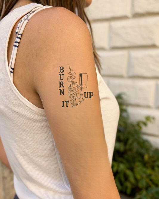Burn It Up Lighter Semi Permanent Tattoo