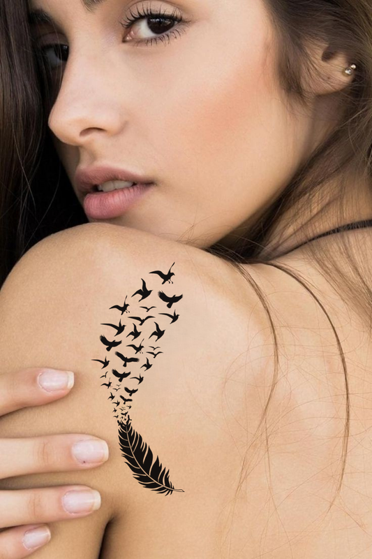 Bird Fly Semi Permanent Tattoo
