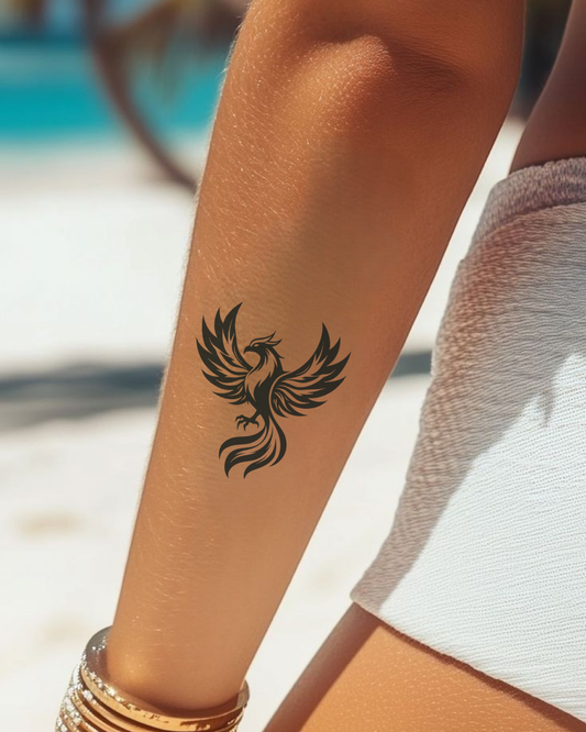 Phoenix Bird Semi Permanent Tattoo