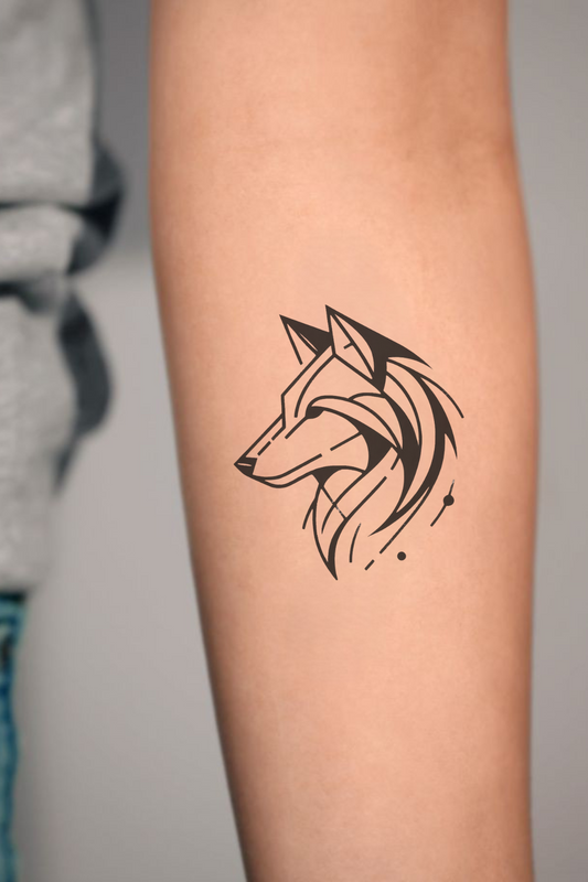 Wolf Side Head Angle Semi Permanent Tattoo