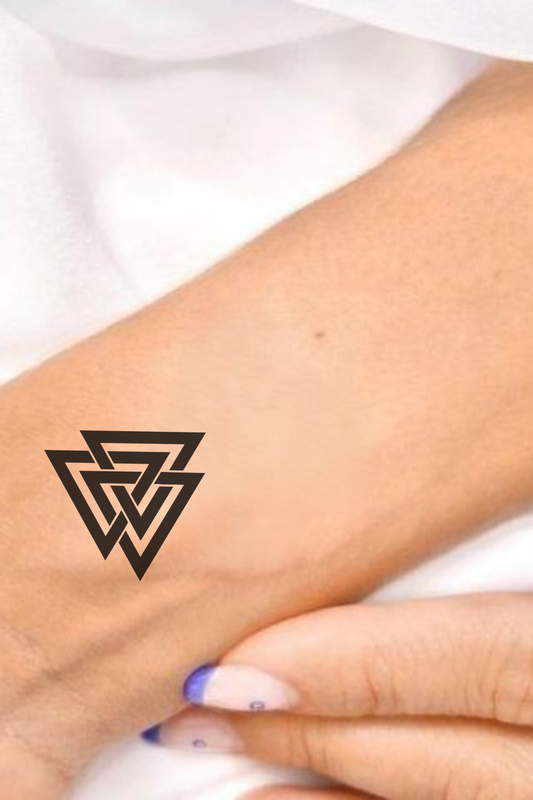 Thin Triple Viking Knot Semi Permanent Tattoo
