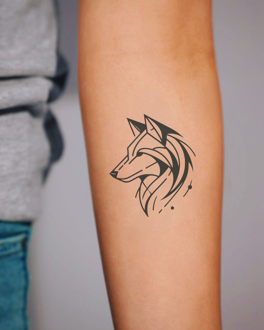 Wolf Side Head Angle Semi Permanent Tattoo