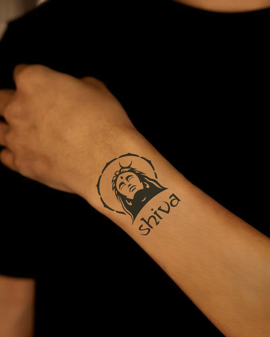 Lord Shiva With Chakra Semi Permanent Tattoo
