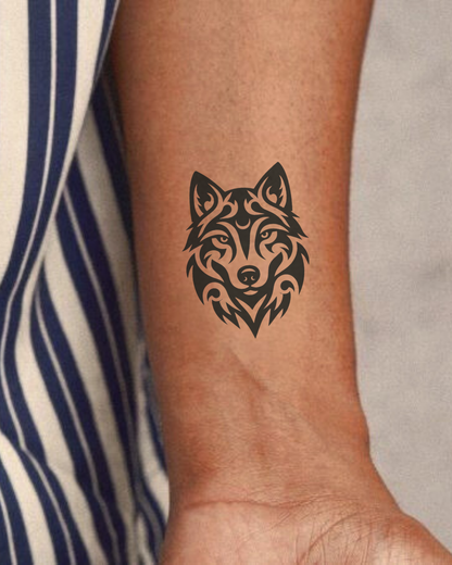 Wolf Front Face Semi Permanent Tattoo