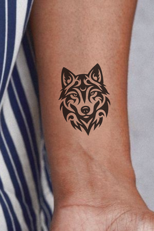 Wolf Front Face Semi Permanent Tattoo