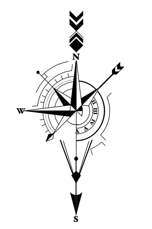 Compass Semi Permanent Tattoo