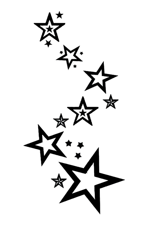 Stars Semi Permanent Tattoo