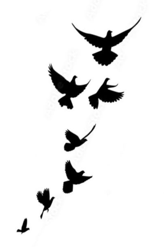 Flying Birds Semi Permanent Tattoo