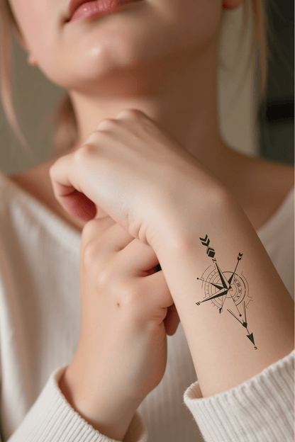Compass Semi Permanent Tattoo - Ink Sansar