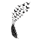 Feather & Bird Fly Semi Permanent Tattoo - Ink Sansar