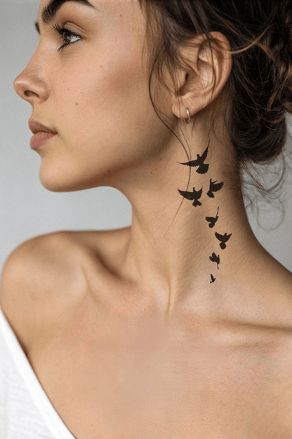 Flying Birds Semi Permanent Tattoo - Ink Sansar