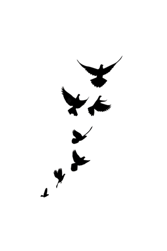 Flying Birds Semi Permanent Tattoo