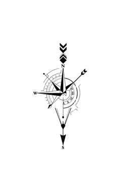 Compass Semi Permanent Tattoo