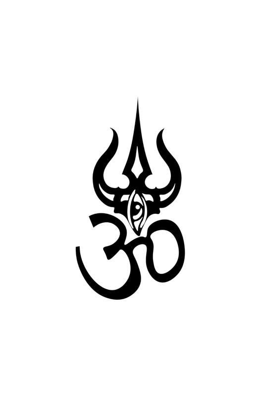 Om Trishul Semi Permanent Tattoo