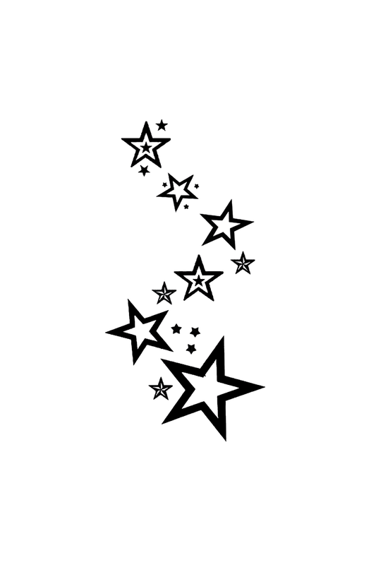 Stars Semi Permanent Tattoo