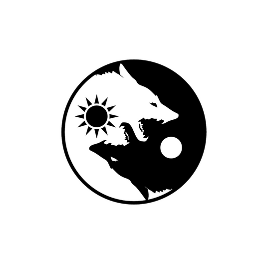 Double Wolf With Sun And Moon
