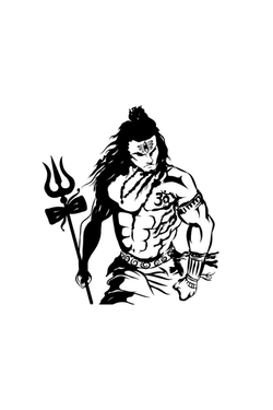 Lord Shiva With Trishul Semi Permanent Tattoo
