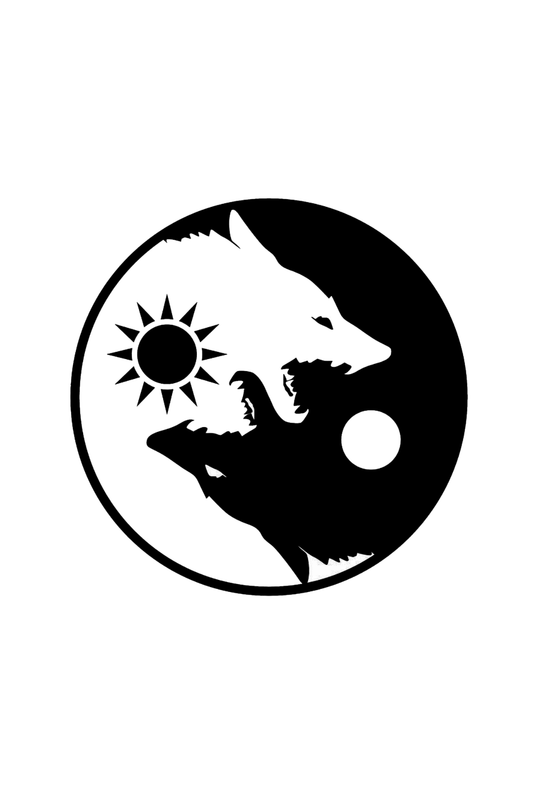 Double Wolf With Sun And Moon