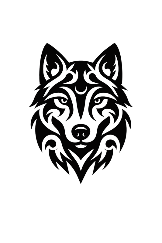 Wolf Front Face Semi Permanent Tattoo