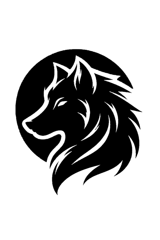 Black Wolf Side Head Angle Semi Permanent Tattoo