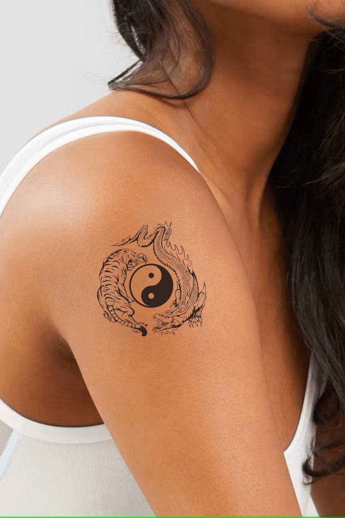 Tiger Dragon Yin Yang Semi Permanent Tattoo - Ink Sansar